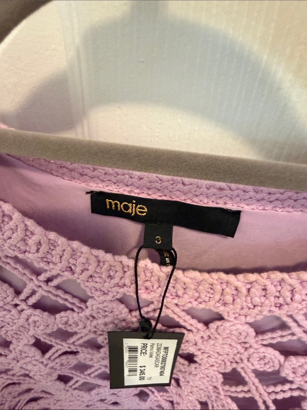 Maje Lavender Crochet Crop Top - Picture 4 of 4